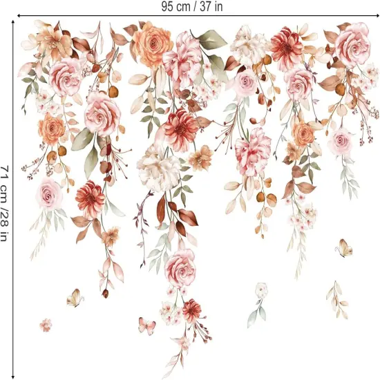 Hanging Flower Vine Wall Decals Stickers {4}