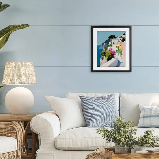 Stupell Industries Italian Coast Walkway Framed Print Under Glass, design by Riley B {2}