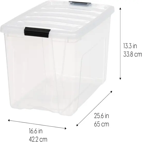 IRIS USA 2 Pack Plastic Storage Bins with Lids, 72 Quart, Latches Durable Nestable Containers Secure Pull Handle {3}