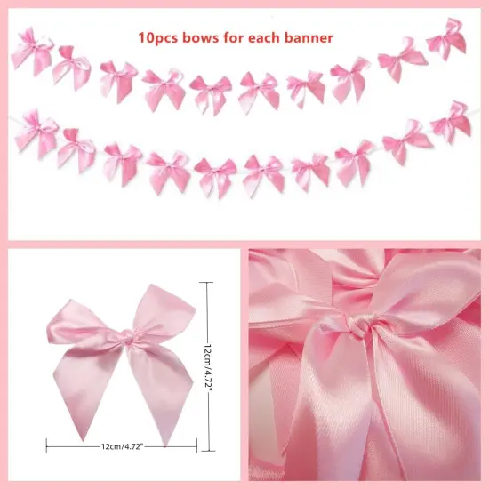 Pink Bow Hanging Garlands Bowtie Banners {2}