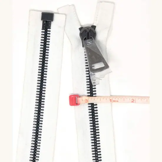 12MM White Tape Gun Metal Teeth Glossy European Zipper Separating 36 Inche {3}