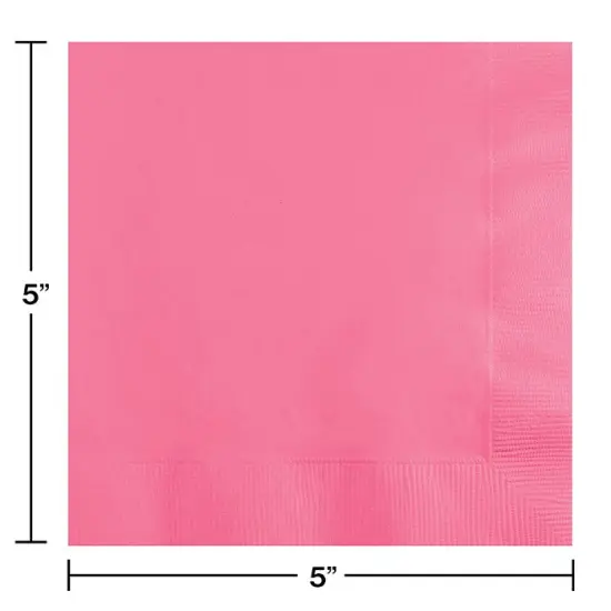 600 pc Bulk Candy Pink 2 ply Beverage Napkins {2}