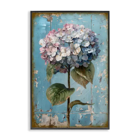 Stupell Industries Hydrangea on Distressed Framed Giclee Wall Art Design by LSR Design Studio {1}