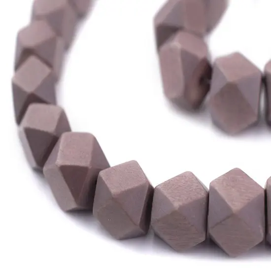 The Bead Chest Brown Cornerless Cube Wood Beads: 12mm Diamond Cut Natural Organic Beads for Jewelry Making {1}