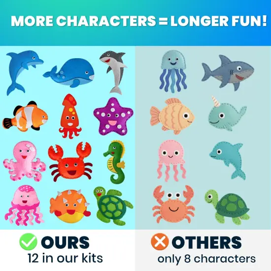 Craft Kits for Kids - 12 Sea Animals Sewing Kit Basic {3}