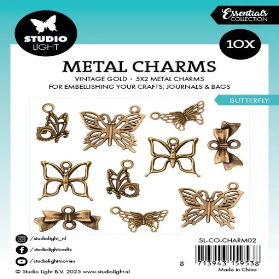 Studio Light Consumables Metal Charms 10/Pkg-Nr. 02 Butterfly {4}
