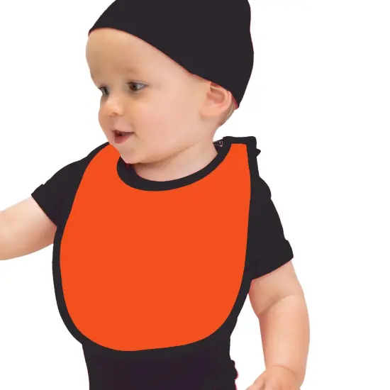 Rabbit Skins&reg; Infant Soft Contrast Trim Jersey Bib Heather/ white {4}