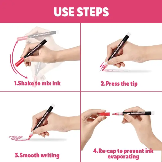 12 Coloring Markers Shimmer Glitter Markers Outline Pens for Drawing Art School Supplies, Easter Basket Stuffers for Teen Girl Gifts Trendy Stuff, Art Crafts Gifts for 4-13 Year Old Girls {5}