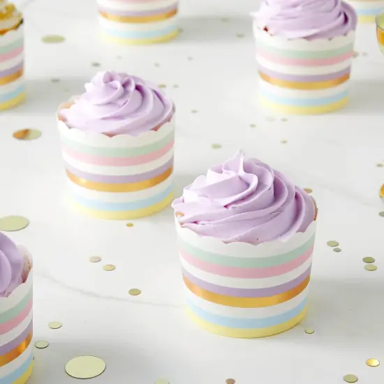 50-Pack Pastel Cupcake Liners (2.2 In) - Large Paper Baking Cups for Birthdays, Bake Sales, Bridal Showers, Home Baking - Cupcake Wrappers {5}
