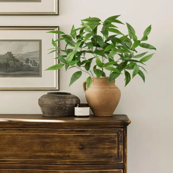 Eucalyptus Stems 39.5 '' Tall, Artificial Branches for Vase Round Year Faux Greenery Stems Realistic Green Eucalyptus Leaf Plant Sprays for Home Decor Indoor Party Wedding, Set of 3 {4}