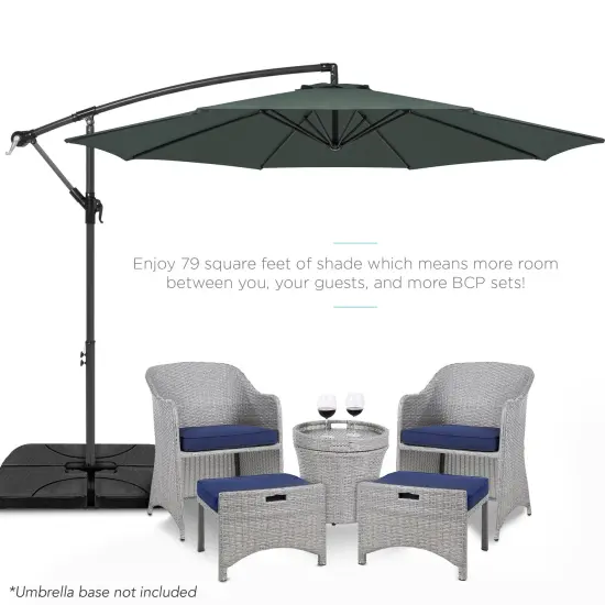 Best Choice Products 10ft Offset Hanging Outdoor Market Patio Umbrella w/ Easy Tilt Adjustment Slate {2}