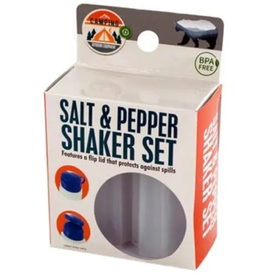 Handy Housewares Spill-Proof Flip-Lid Mini Salt & Pepper Shakers | Compact Durable Plastic Travel Spice Dispenser Set for Lunch Bags, Camping & Outdoor Cooking {4}