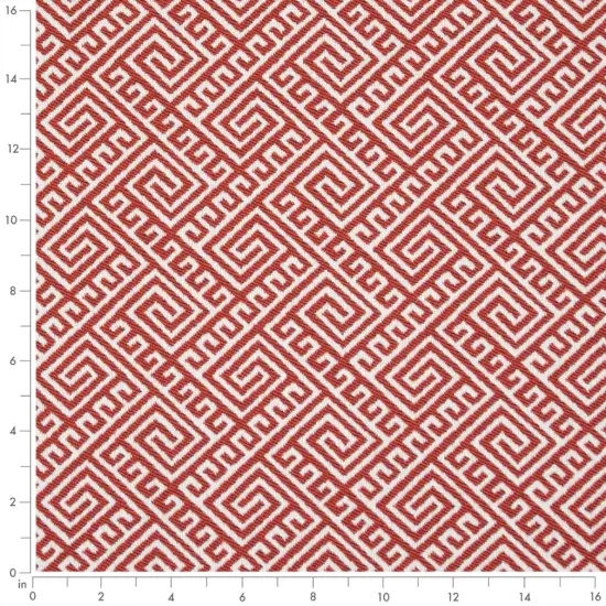 Watermelon - Coral & Peach Abstract & Geometric,Greek Key Upholstery Fabric 54 Inches" {3}