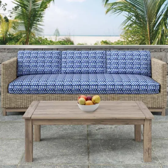 Indigo - Blue Abstract & Geometric Upholstery Fabric 54 Inches" {3}