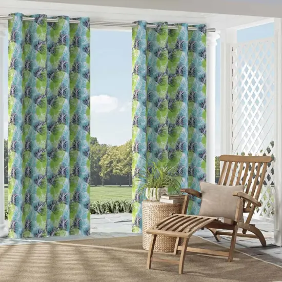 Tide - Blue,Green Leaves,Tropical & Botanical Upholstery Fabric 54 Inches" {2}