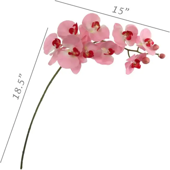 33.5" Pink Phalaenopsis Orchid Stems (12-Pack) - Real Touch Faux Flowers with 9 Blooms & 2 Buds, Perfect for Bouquets, Events & Home Decor - Elegant Year-Round Accent - Floral Home by Artificial Flowers {3}