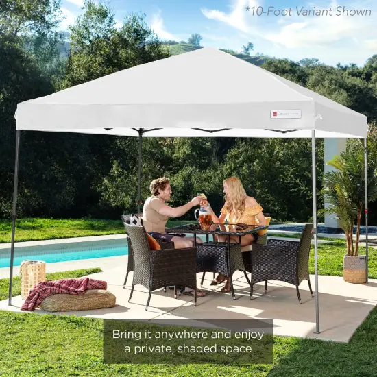 Best Choice Products 8x8ft Easy Setup Pop Up Canopy w/ 1-Button Setup, Wheeled Case, 4 Weight Bags White/White {6}