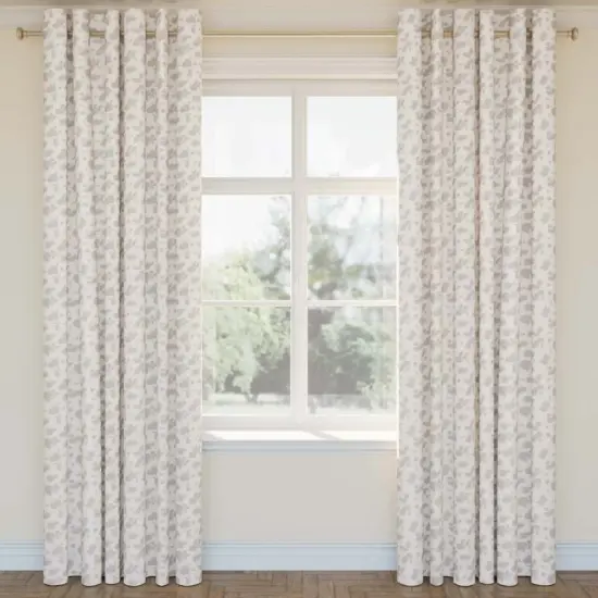 Pebble - Grey & Silver Floral Upholstery Fabric 54 Inches" {2}