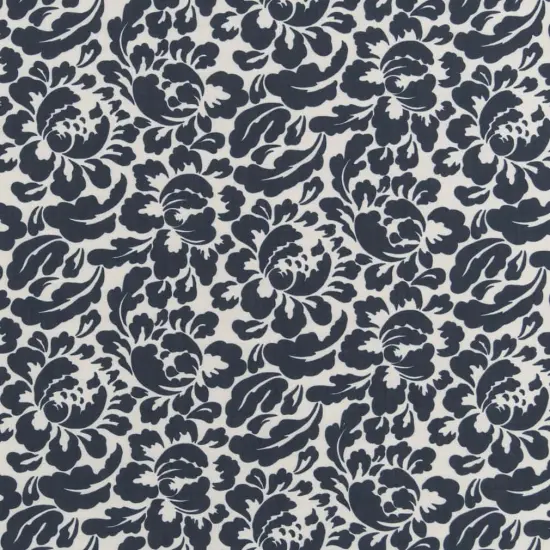 Navy - Blue Floral Upholstery Fabric 54 Inches" {1}
