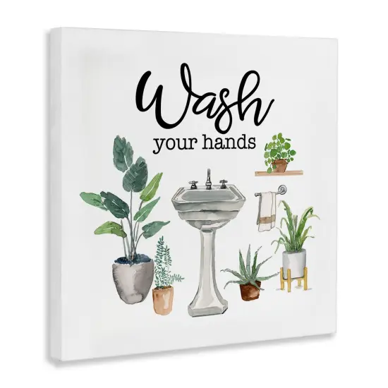 Stupell Industries Hygiene Phrase with Plants Canvas Wall Art Design by Masey St. Studios {3}
