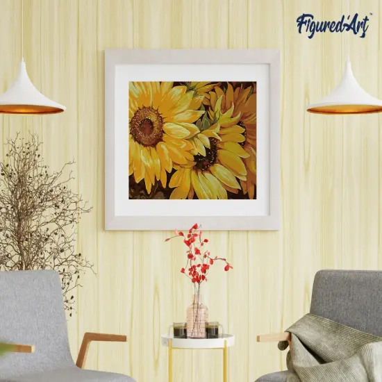 Figured'Art Paint by Numbers Kit for Adults Sunflower In Full Bloom 16"x20" - Craft Art Painting DIY Kit Rolled Canvas without frame {4}