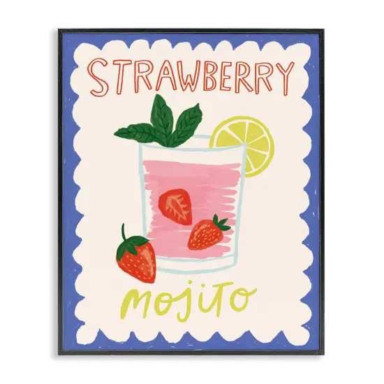 Stupell Industries Strawberry Mojito Drink Framed Giclee Wall Art Design by Lisa Barlow {7}