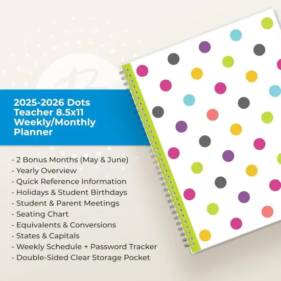 Weekly and Monthly Academic Year Teacher Lesson Planner Calendar {4}