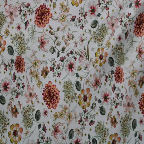 1 Yard Cream Bohemian Flower Stretch Fabric Ideal for Leggings, Swimwear, Costumes 58/60 Inch Width {3}
