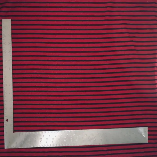 1 Yard Liverpool Knit Horizontal Stripe Fabric for Apparel and DIY Projects 58/60'' Inches Wide Black/Burgundy {3}