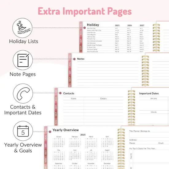 Teacher Planner 2025-2026, Forvencer Academic Planner -Pink {5}