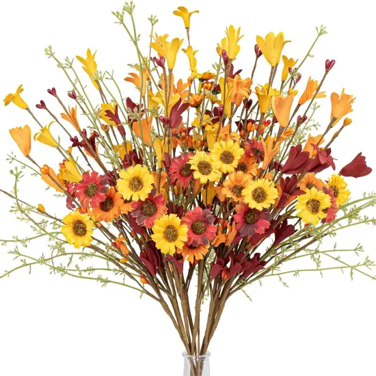 Artificial Fall Flowers 12 Pack Floral Picks 17 {1}