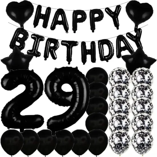 Sweet 29th Birthday Decorations Party Supplies,Black Number 29 Balloons {1}