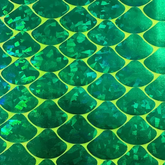 1 Yard Big Mermaid Shell Hologram Nylon Spandex Fabric 58/60 Inch Width Turqouise {5}