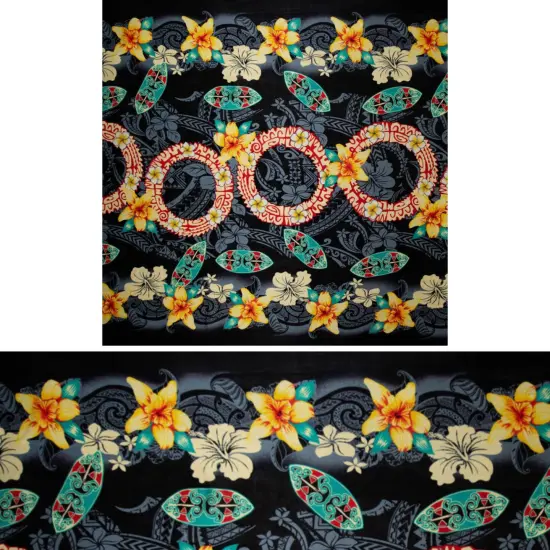 1 Yard Rings of Polynesia Rayon Fabric 45" Wide, 100% Rayon Red {6}