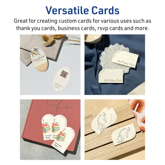 Avery Printable Leaf Business Cards, Sure Feed Technology, 2" x 3-1/2", Matte Ivory Cardstock, Print-to-The-Edge, Laser/Inkjet Printable, 80 Total {10}