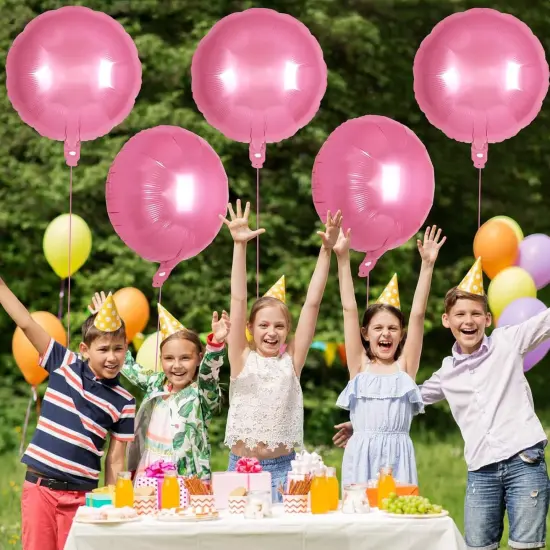 20 Pcs Pink Round Shaped Balloons(Pink) {5}