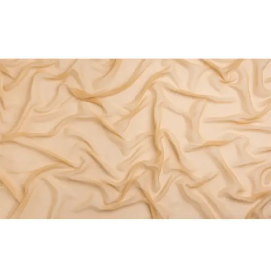 1 Yard Silk Crinkled Chiffon Toasted Beige Sheer Lightweight Draping Fabric, 43 Inches Wide {3}