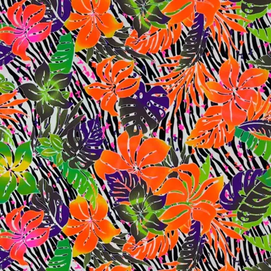 Tropical Zebra Printed Spandex {1}