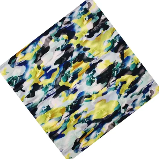 Multi Color Camo Printed Spandex {4}