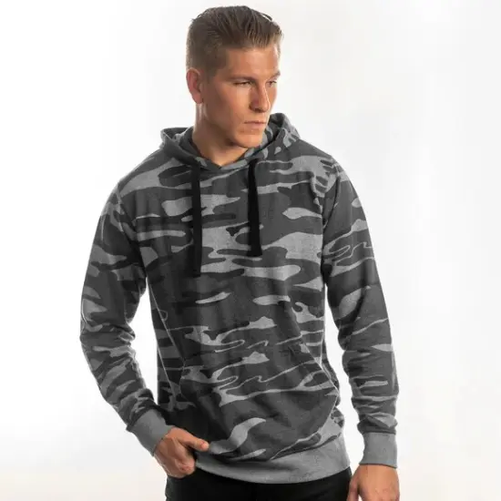 Burnside&reg; Men's Fleece Pullover BLACK CAMO/ BLK {7}