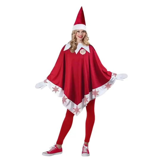 Elf On The Shelf Adult Elf Adult Costume Poncho | One Size Fits Up to 14 {1}