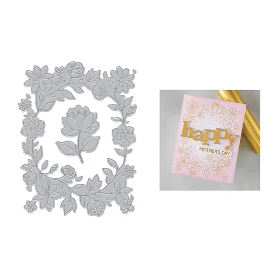 Hero Arts Letterpress & Foil Plate-Floral Border, Lovely {5}