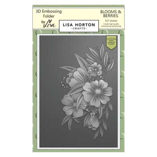 Lisa Horton Crafts Embossing Folder-Blooms And Berries {1}