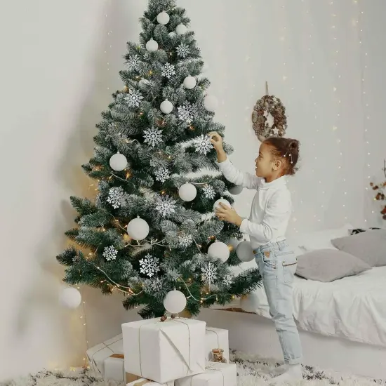 36pcs Christmas Silver Snowflake Ornaments {4}