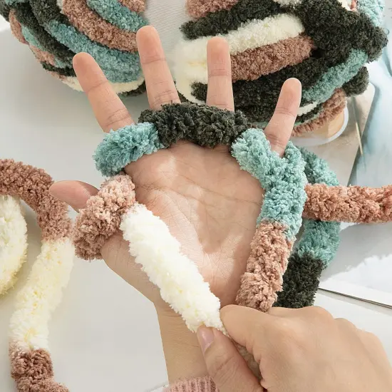 Tie Dye Chunky Chenille Yarn (8, Apricpot Green) {5}