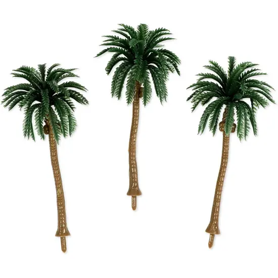 Miniature Model Palm Trees for Dioramas, DIY Crafts (5 Sizes, 15 Pieces) Green {5}