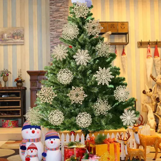 27pcs Wooden Snowflakes Hanging Ornaments {2}