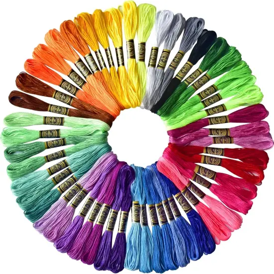 50 Skeins Embroidery Floss Rainbow Color Per Pack(Rainbow) {1}
