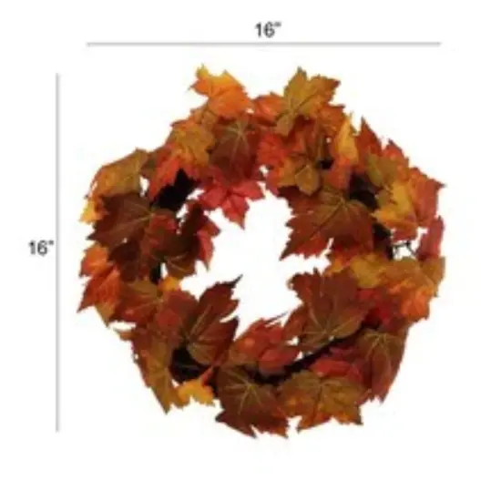 6-Pack 16" Multi-Colored Maple Leaf Wreath, Floral Home by Artificial Flowers {2}
