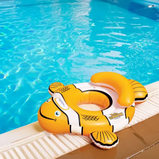 Swim Central 40'' Orange and White Inflatable Clownfish Baby Pool Float {3}